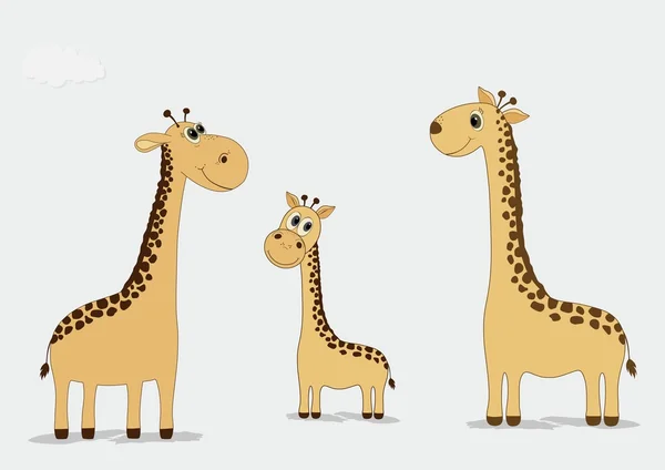 En familj av cartoon giraffer — Stock vektor