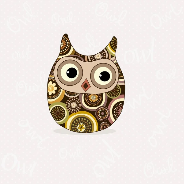 Cute stylized owl — Stock Vector