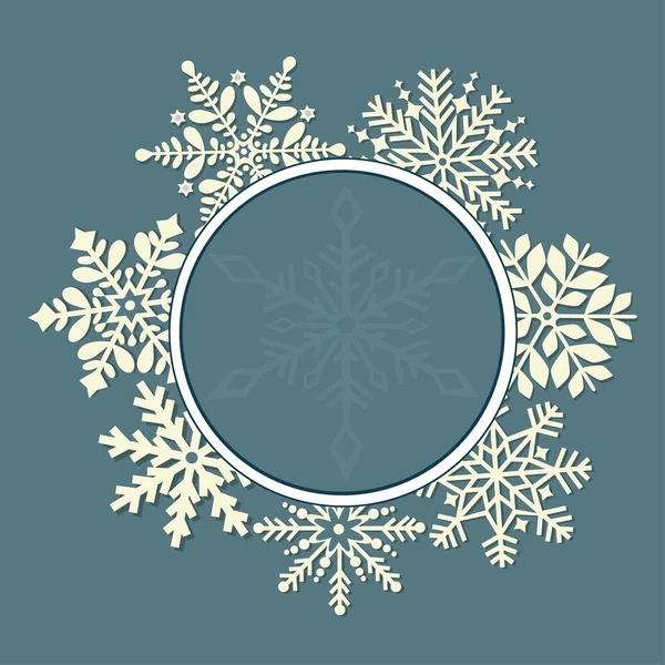 Tarjeta de felicitación de Navidad con copo de nieve — Vector de stock