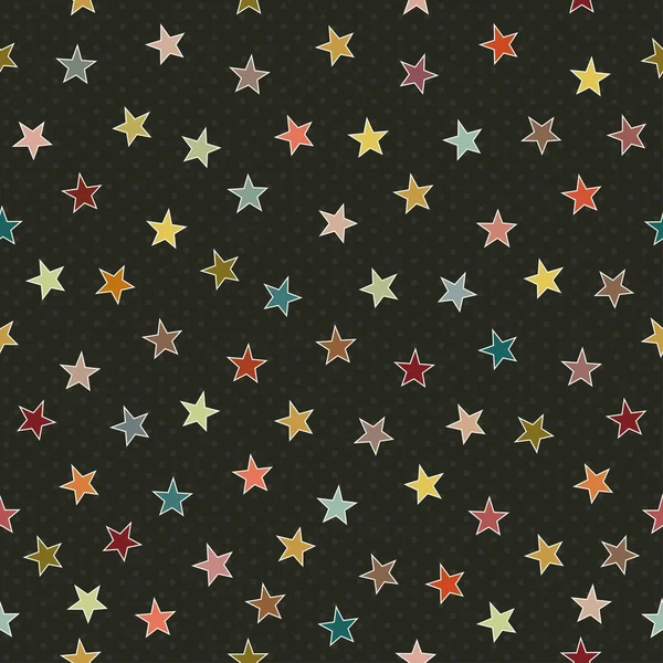Nahtloses Muster mit bunten Sternen — Stockvektor