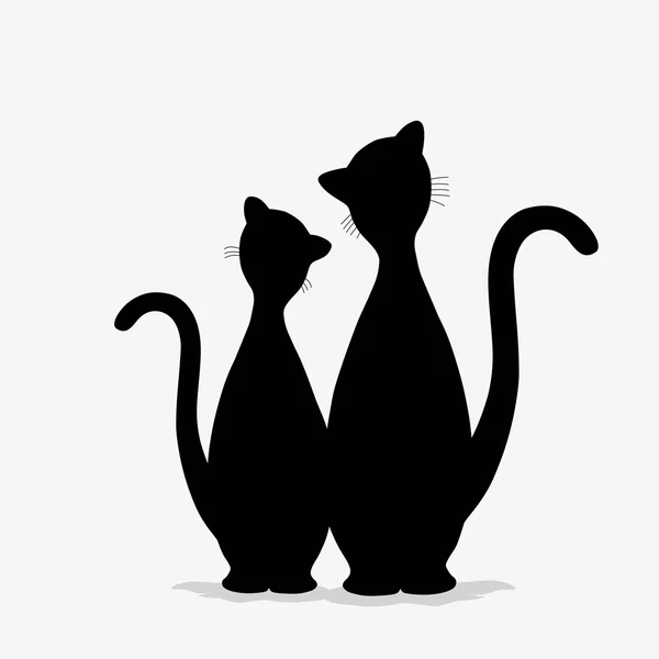 Paire de chats noirs — Image vectorielle