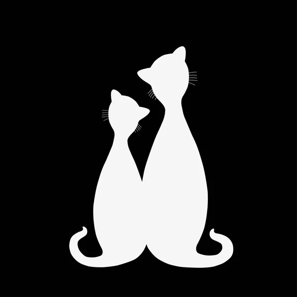 Dvojice bílých koček — Stockový vektor