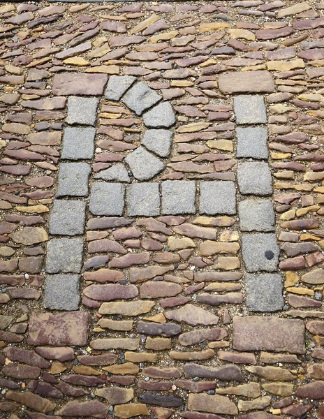 Joined initials in the footpath — Stock Photo, Image