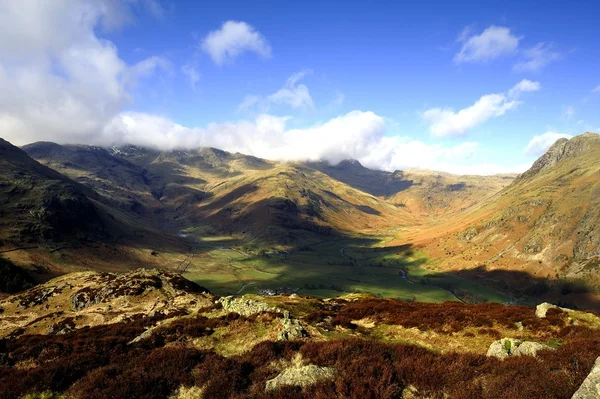 Poráží městě Great Langdale — Stock fotografie