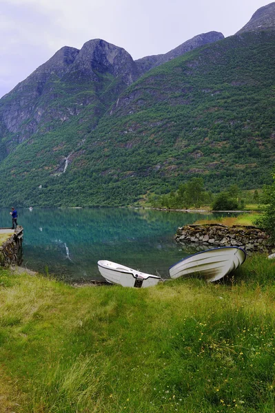 Dinghies on the grass — Stock Photo, Image