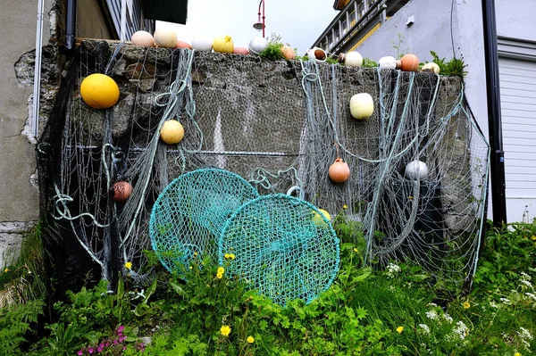 Drying fishing nets — Stock Photo, Image