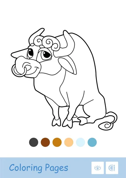 Image vectorielle incolore d'un taureau isolé sur blanc — Image vectorielle