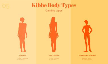 Gamine, yumuşak gamine, gösterişli gamine vücut tipleri