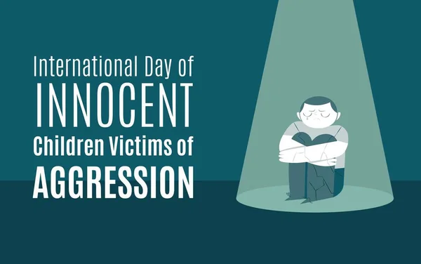 어린이의 비극의 International Day Innocent Children Victims Aggression 가필요 소년의 — 스톡 벡터