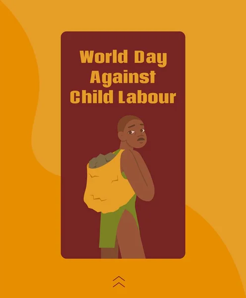 Světový Den Proti Příběhu Dětské Práci Sociálních Médiích Vykořisťovaným Africkým — Stockový vektor
