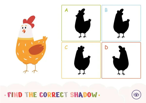 Trouvez Quiz Ombres Correct Pour Apprendre Jeu Enfants Avec Une — Image vectorielle