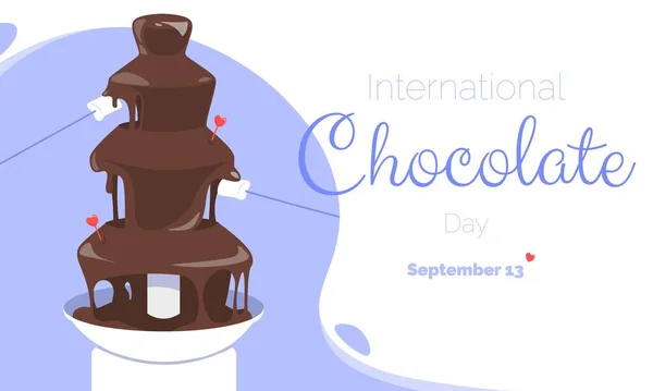 Día Internacional Del Chocolate Septiembre Plantilla Pancarta Horizontal Con Delicioso — Vector de stock