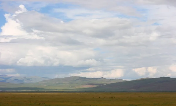Paisagens Mongólia Deserto Encostas Montanha Vales Cordilheira Fundo Estepe Foto — Fotografia de Stock