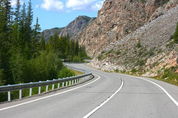 Strada Montagne Altai Russia Consenso Viaggiare Modo Viaggio Strada — Foto Stock