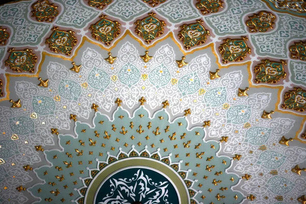 Astana Kazakhstan Août 2019 Mosquée Azeret Sultan Décoration Islamique Intérieur — Photo