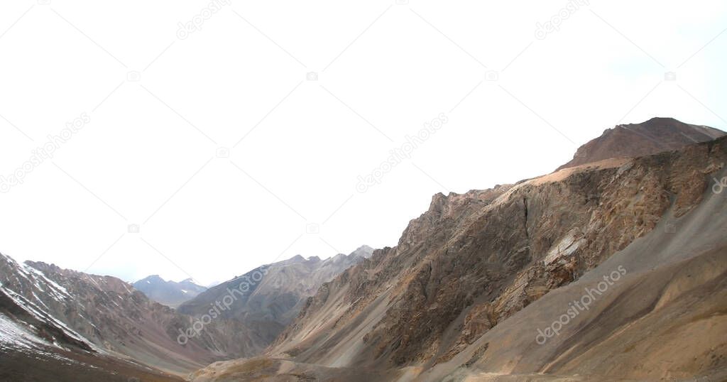 Kyrgyzstan, Southern Coast Of Issyk-Kul Lake, Famous Scenic Barskaun Gorge ( Leopard Tears Or Pass Barskoon ) In Tien-Shan Mountains. Serpentine Road To The Gold Mine Kumtor And Arabel Plateau.