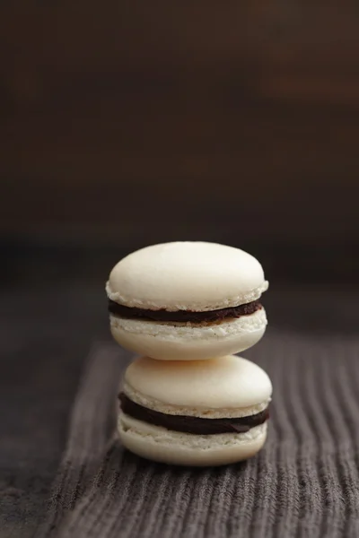 Macarons με γέμιση σοκολάτας — Φωτογραφία Αρχείου