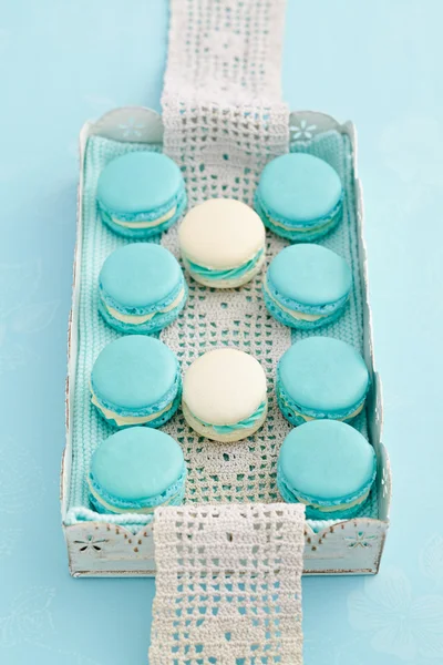 Macarons on a tray — Stock Photo, Image