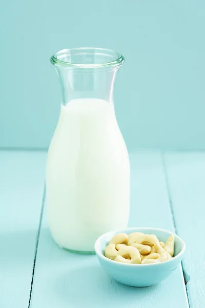 Cashew milk in a bottle Stock Picture