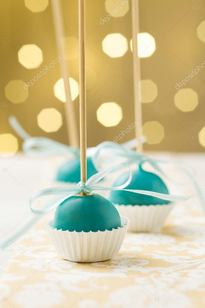 Turquoise cake pops