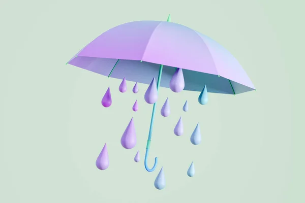 Umbrella with raindrops 3D render — Stock Photo, Image