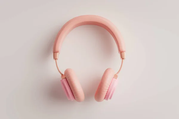 Pink headphones 3D illustration — Stock Photo, Image