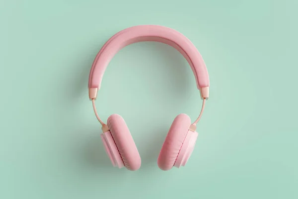 Fones de ouvido rosa ilustração 3D — Fotografia de Stock