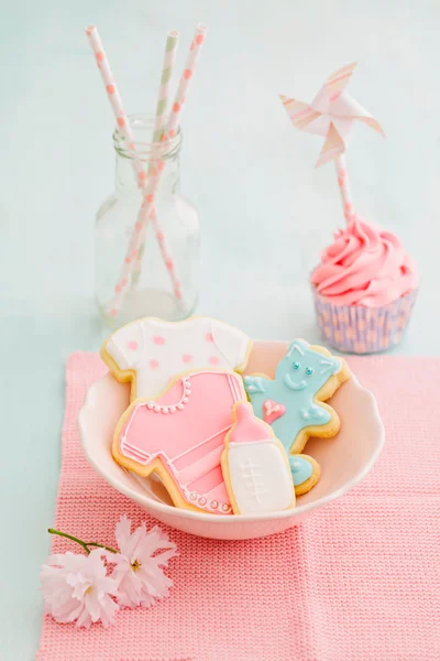 Bayb cupcake doccia e biscotti — Foto Stock