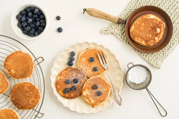 Pfannkuchen mit Blaubeeren — Stockfoto