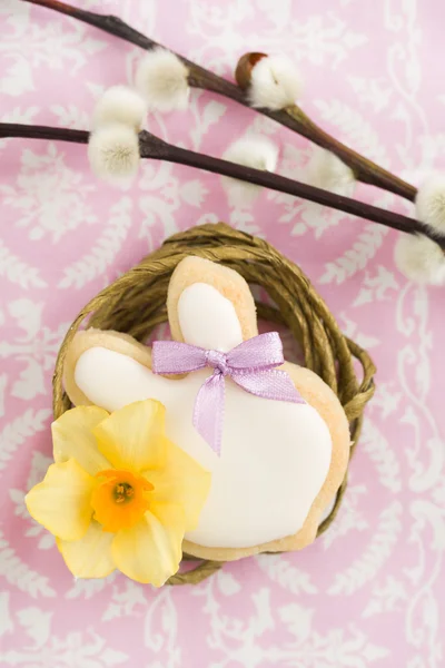 Galleta de azúcar de conejo de Pascua — Foto de Stock