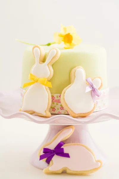 Galletas de azúcar de conejo de Pascua — Foto de Stock