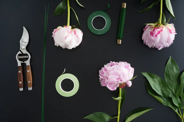 Florist workplace and accessories — Stock Fotó