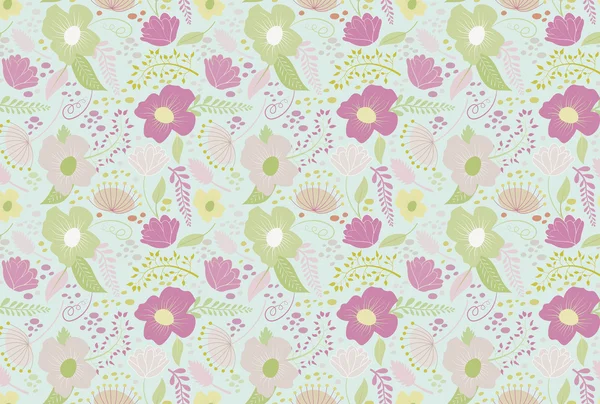 Patrón floral sin costuras — Vector de stock