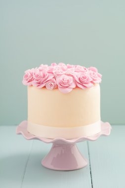 Cake with sugar roses clipart