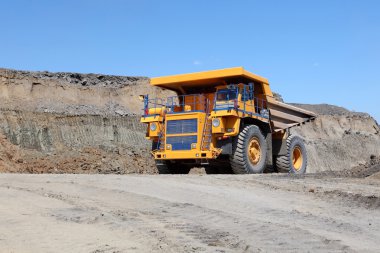 Coal mining. The truck transporting coal.