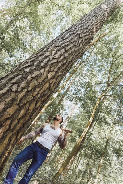 Portrait of young stylish lumberjack — Stock Photo, Image