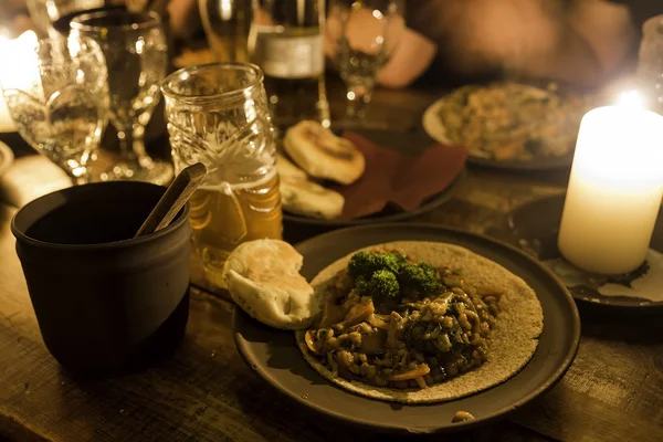 Table in the medieval restaurant. — Stock Photo, Image