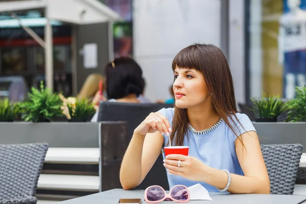 Portrait of beautiful caucasian woman — Stock Photo, Image