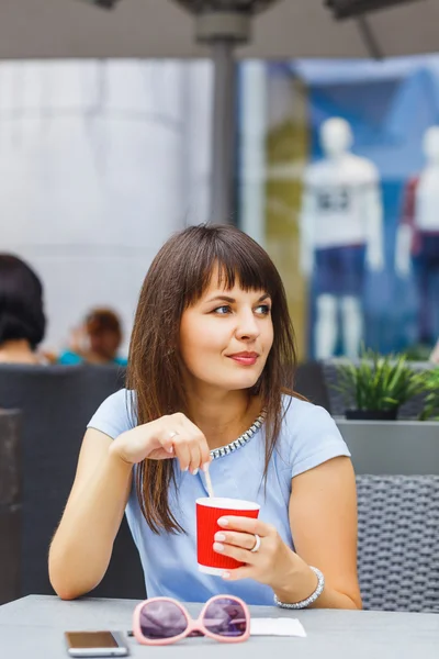 Portrait of beautiful caucasian woman — Stock Photo, Image