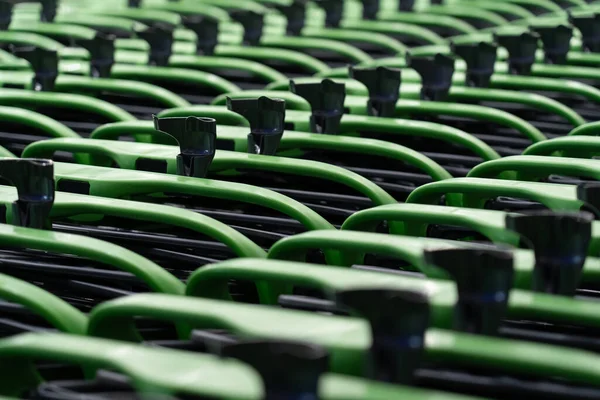 Shopping Carts Hypermarket Close Extremely Shallow Depth Field Selective Focus — Stock Photo, Image