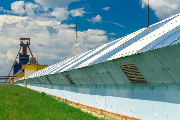 Conveyor Length Several Kilometers Transporting Potash Ore Processing Plant — Stock Photo, Image