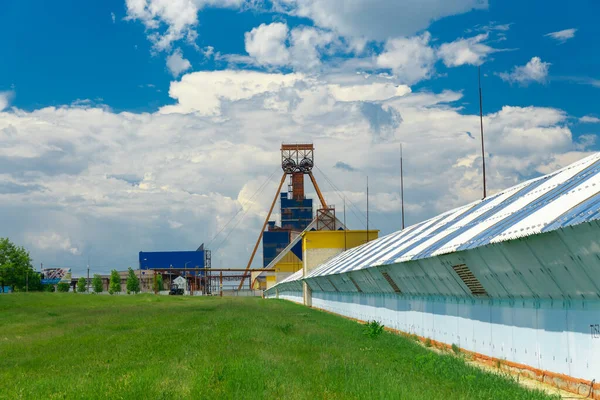 Trasportatore Con Una Lunghezza Diversi Chilometri Trasporto Minerale Potassio Impianto — Foto Stock