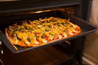 fırında pişirme pizza.