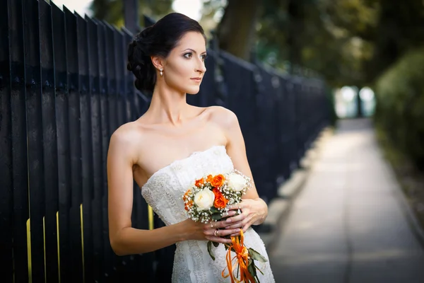 Bella giovane sposa — Foto Stock