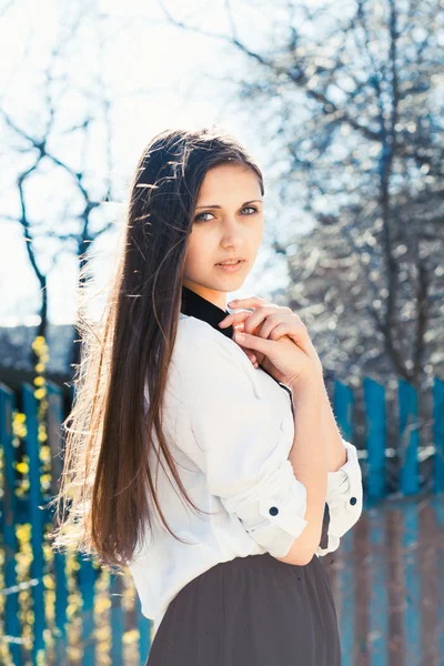 Beautiful girl in skirt — Stock Photo, Image