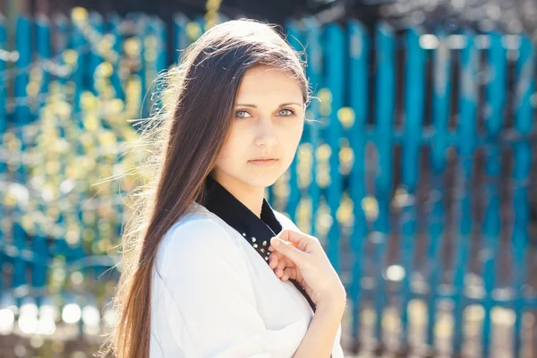 Beautiful girl in skirt — Stock Photo, Image