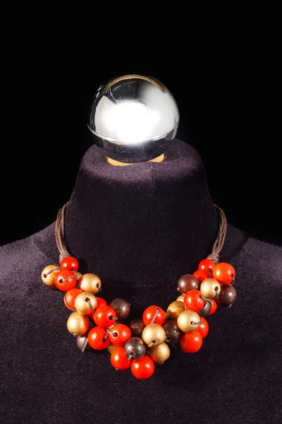 Collar de cuero y piedra — Foto de Stock