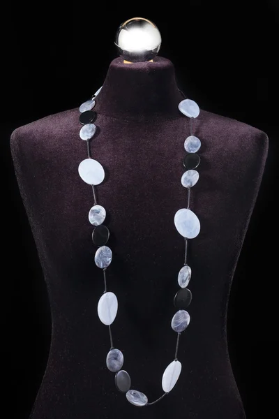 Collar de cuero y piedra — Foto de Stock