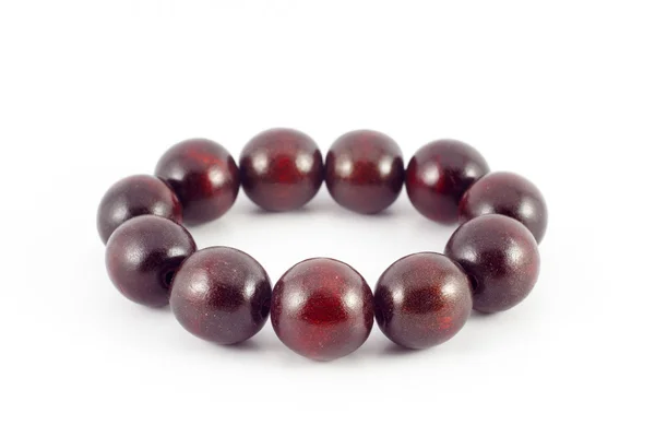 Brown wooden beads bracelet — Stock Photo, Image