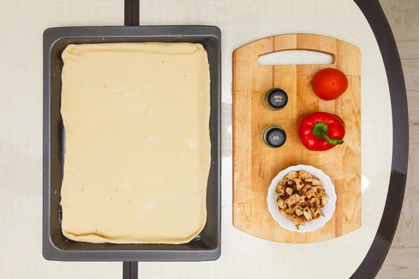 Fazendo pizza — Fotografia de Stock